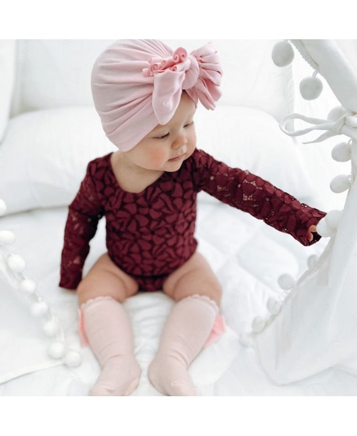 Bailey's Blossoms Baby Girl One Piece Sage Lace Bow Back Leotard Macy's