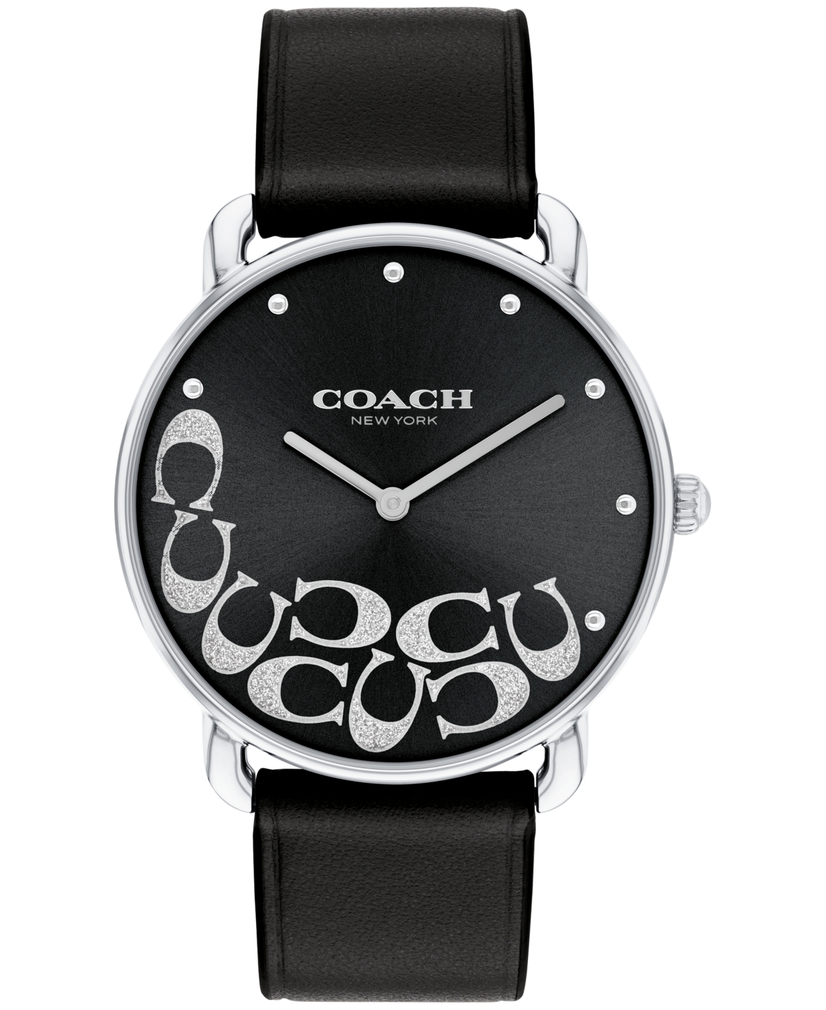 Coach Women's Elliot Black Leather Watch 36mm