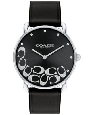 【COACH】Unisex Elliot Black Leather Strap Watch, 36mm COACH Unisex Elliot Black Leather Strap Watch, 40mm - Macy's