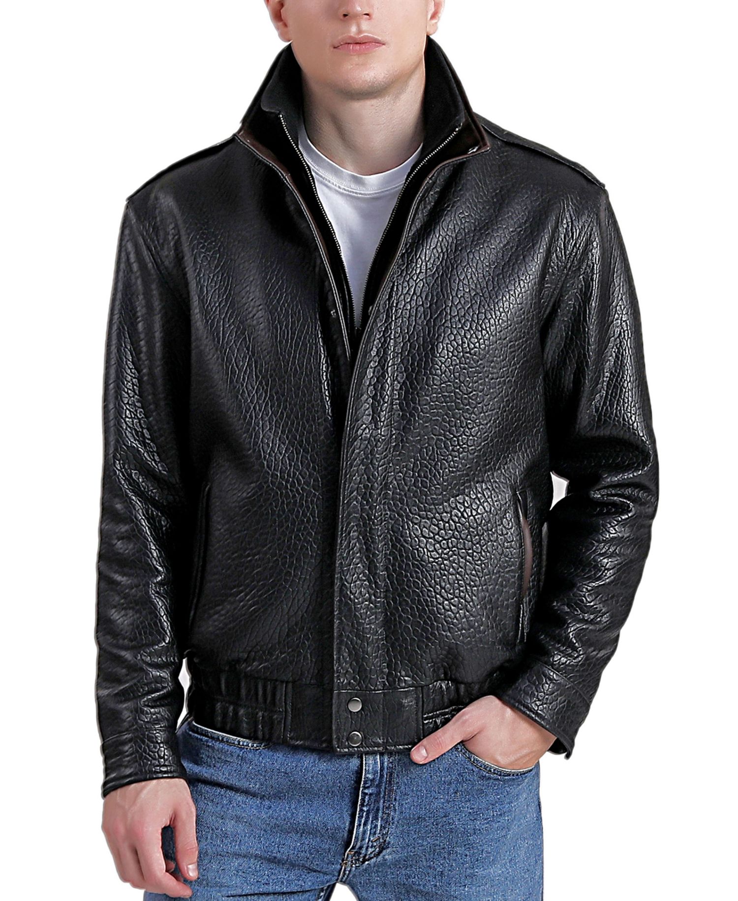 Men's Men Brandon Leather Bomber Jacket