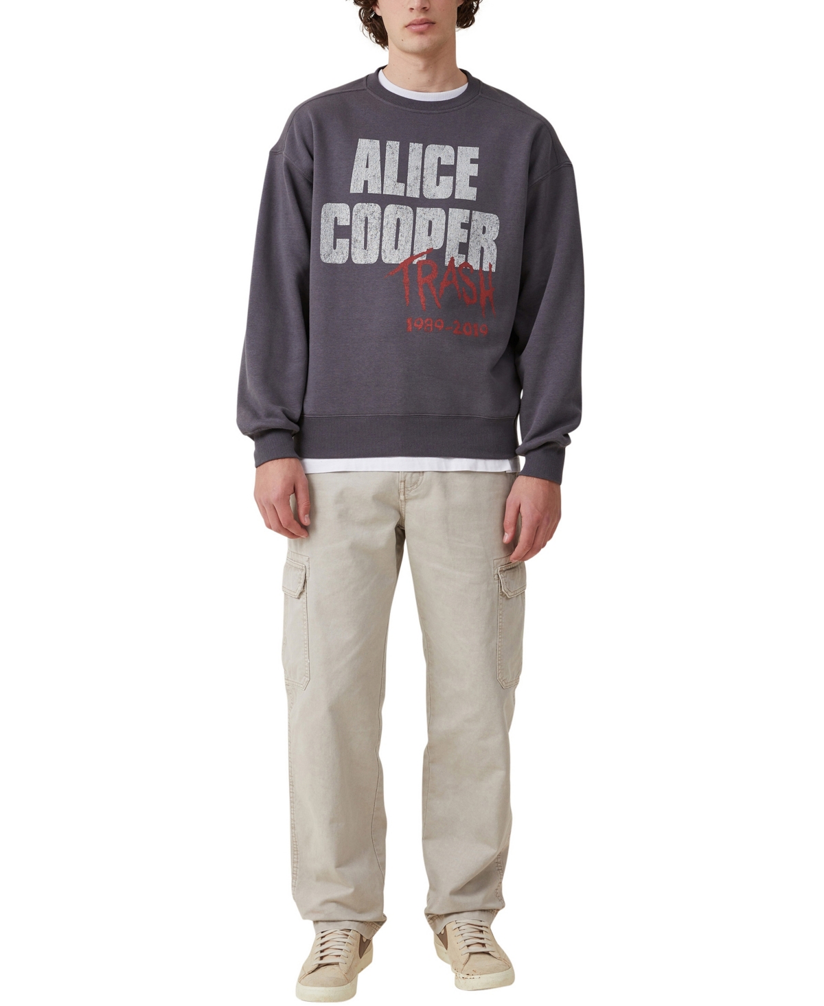 Cotton On Men's Alice Cooper Crew Sweater - Alice Cooper - Trash