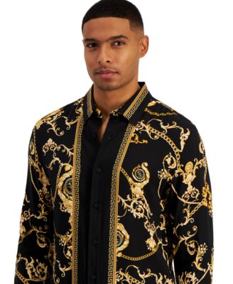 GUESS Men's Gold Chain Graphic Shirt - Macy's