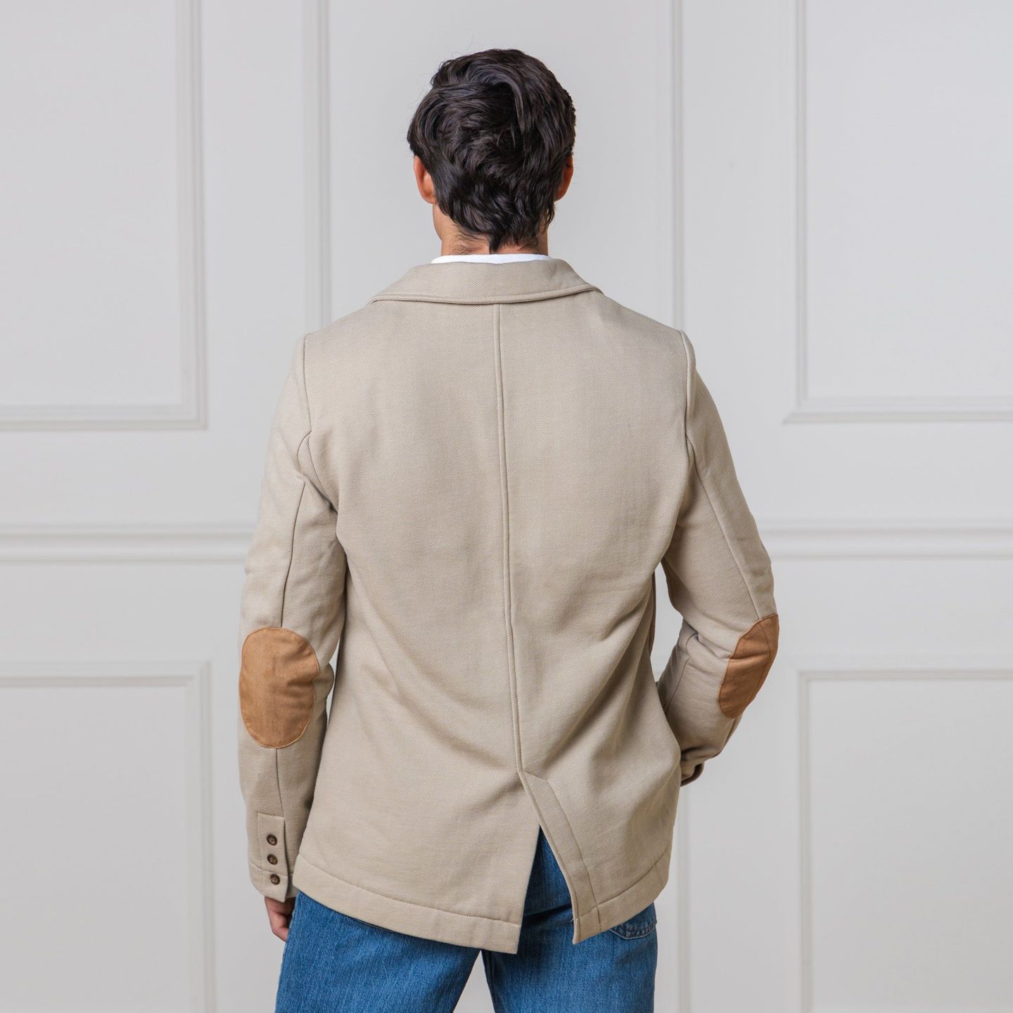 Мужской пиджак Hope & Henry Fleece Blazer with Elbow Patches, цвет: Серо-коричневый — фото 8