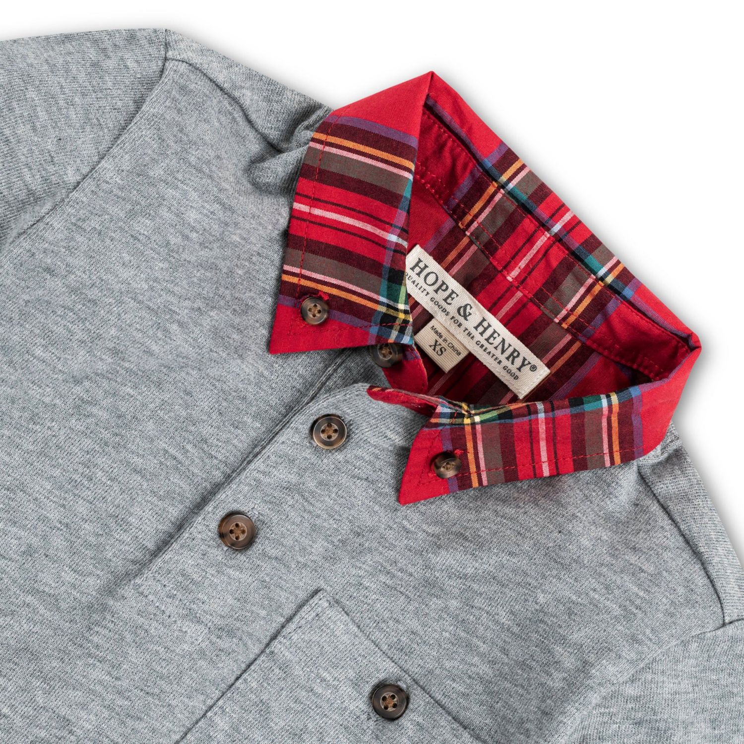 Baby Boys Hope and Henry Long Sleeve Polo Shirt with Woven Collar and Elbow Patches