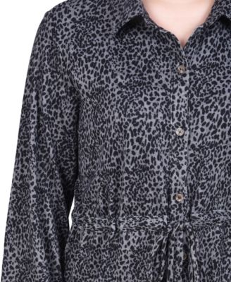 Petite Long Dolman Sleeve Drawstring-Waist Tunic Top