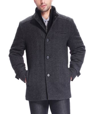 BGSD Men Samuel store Herringbone Wool Blend Bibbed Car Coat ((160.00 VALUE)) Medium