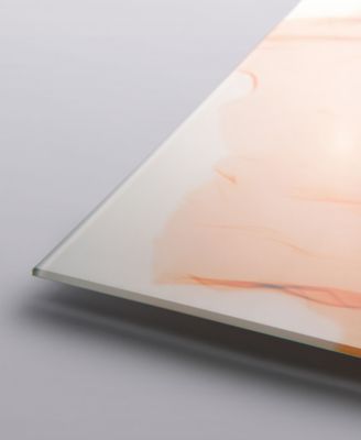 "Poppy Orange" Frameless Free Floating Tempered Glass Panel Graphic Wall Art, 24" x 24" x 0.2"