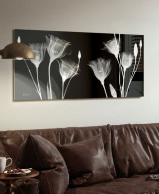 "Gentian X-Ray" Frameless Free Floating Tempered Glass Panel Graphic Wall Art, 24" x 48" x 0.2"