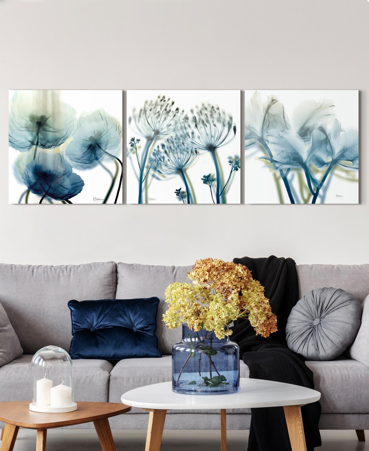 Empire Art Direct Unfocused Beauty 1 2 3 Frameless Free Floating Tempered Glass Panel Graphic Wall Art, 24" X 24" X 0. In Blue,green