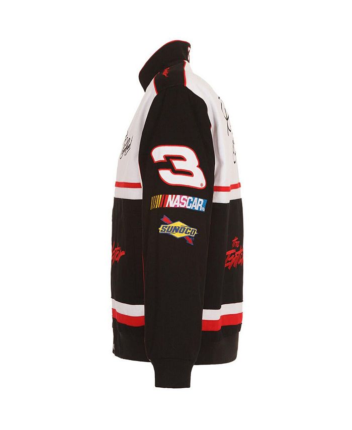 JH Design Men's Black, White Dale Earnhardt Twill Uniform FullSnap