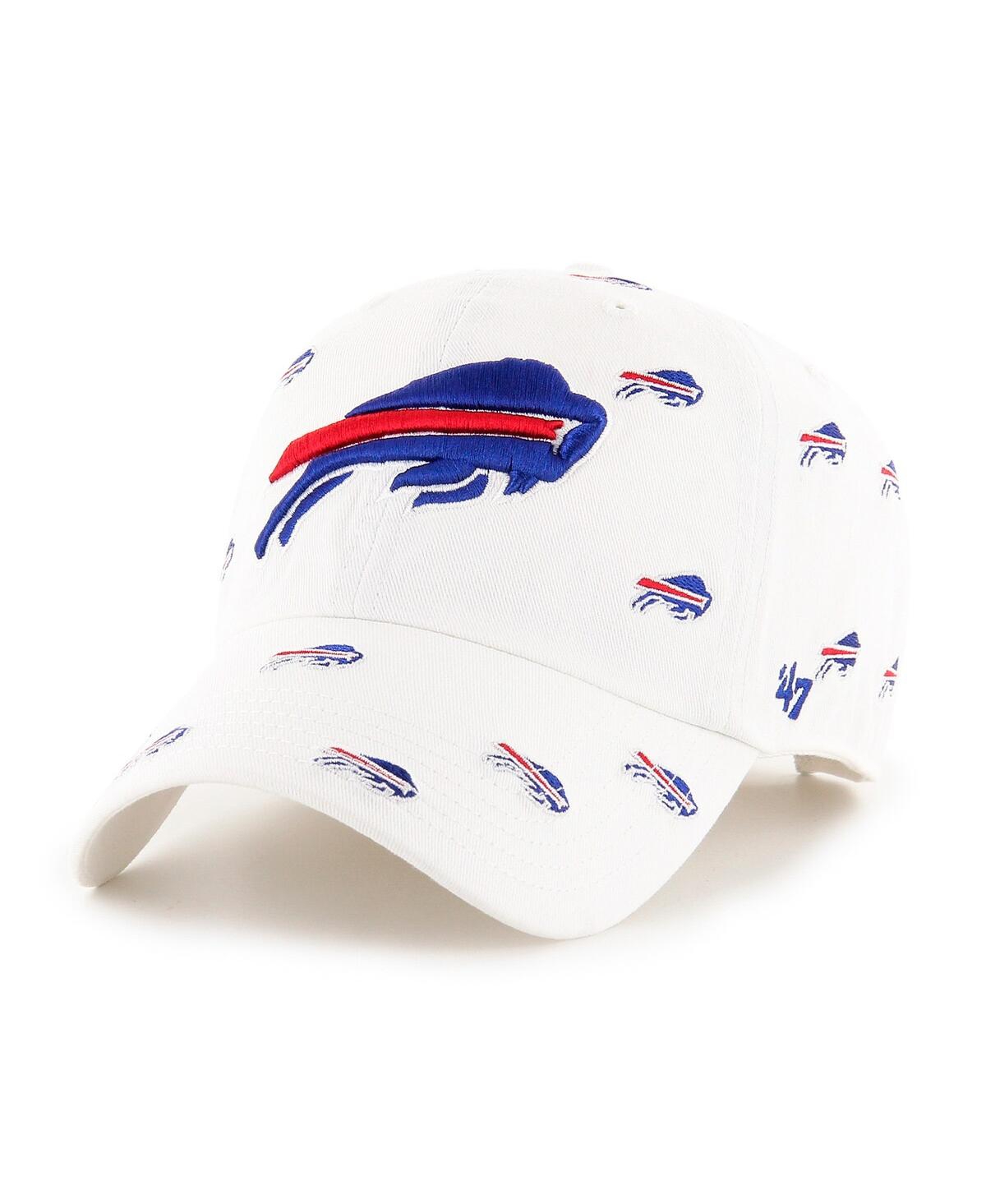 Men's and Women's '47 Brand White Buffalo Bills Confetti Clean Up Adjustable Hat - White