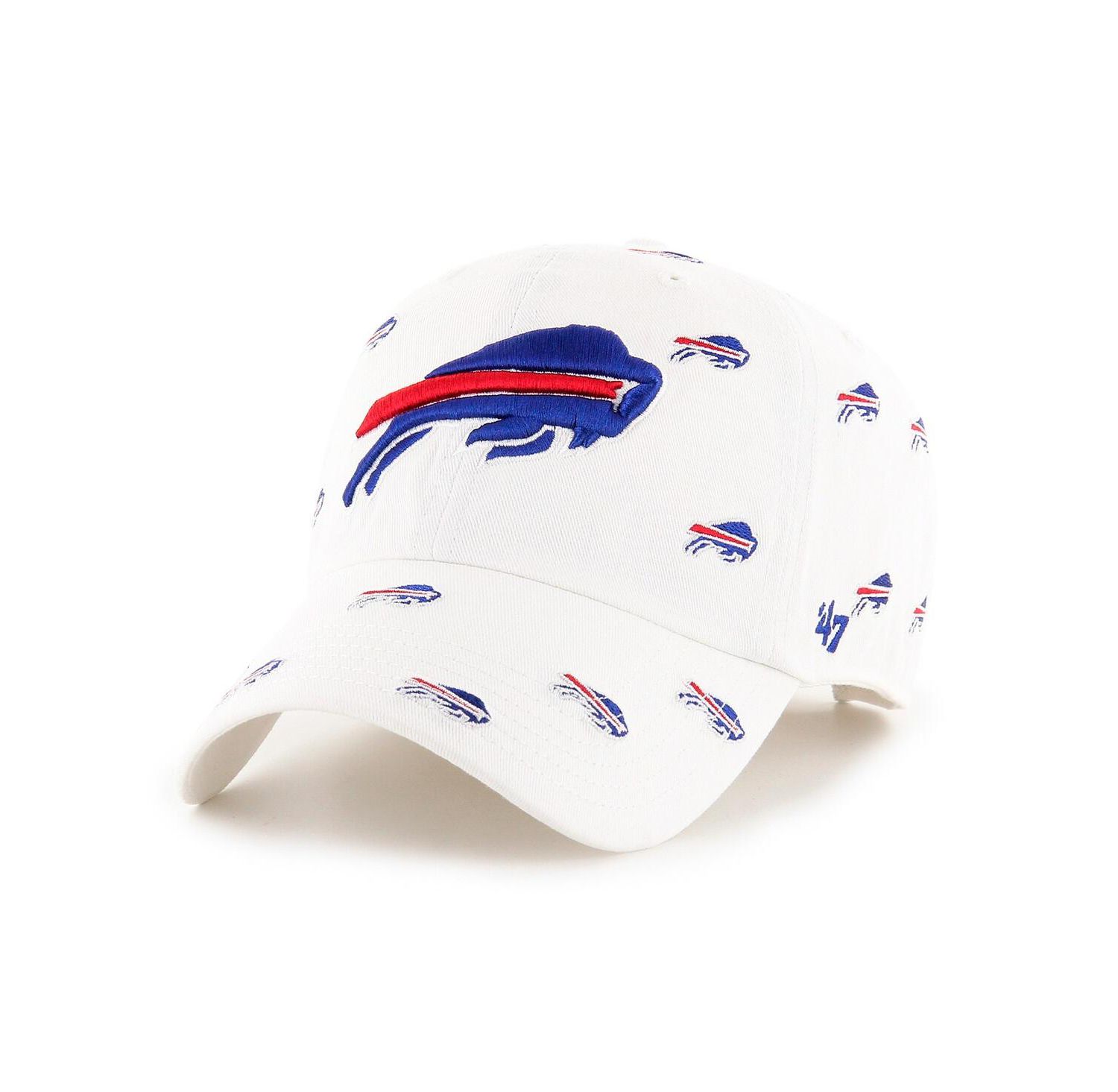 Men's and Women's White Buffalo Bills Confetti Clean Up Adjustable Hat
