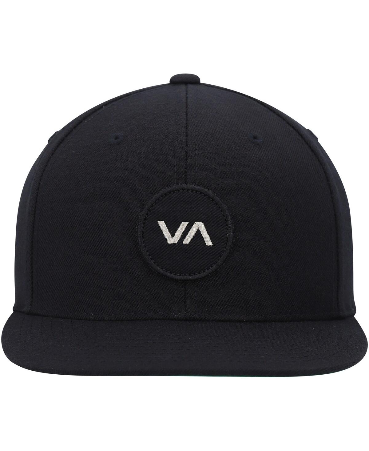 Shop Rvca Men's  Black Va Patch Snapback Hat