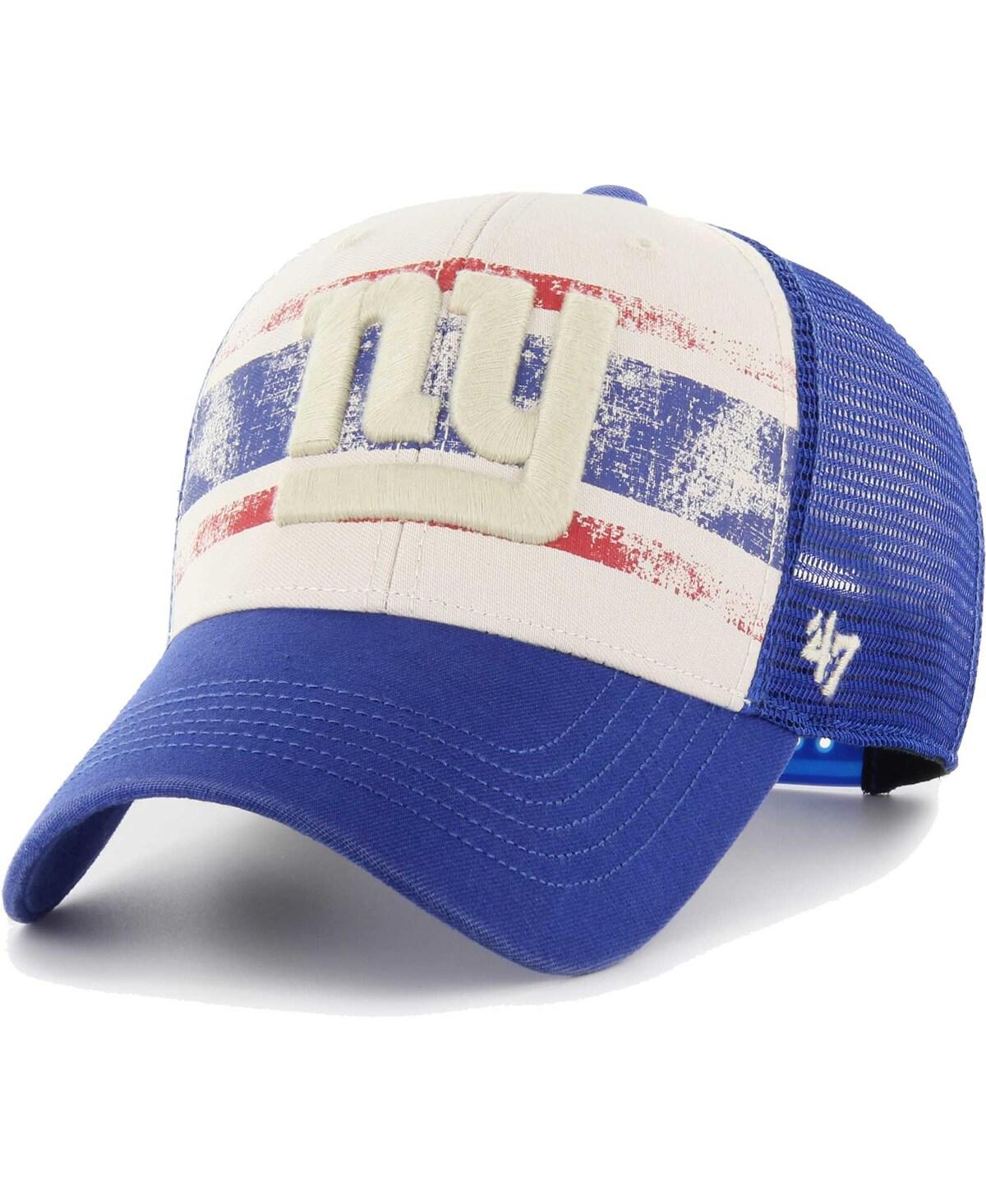47 Brand Men's ' Cream Distressed New York Giants Breakout Mvp Trucker Adjustable Hat In Cream