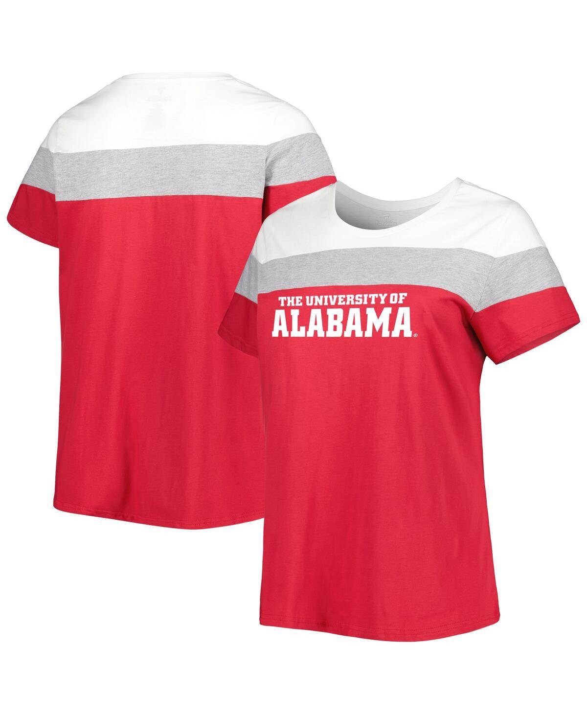 Women's Crimson Alabama Crimson Tide Plus Size Split Body T-shirt - Crimson