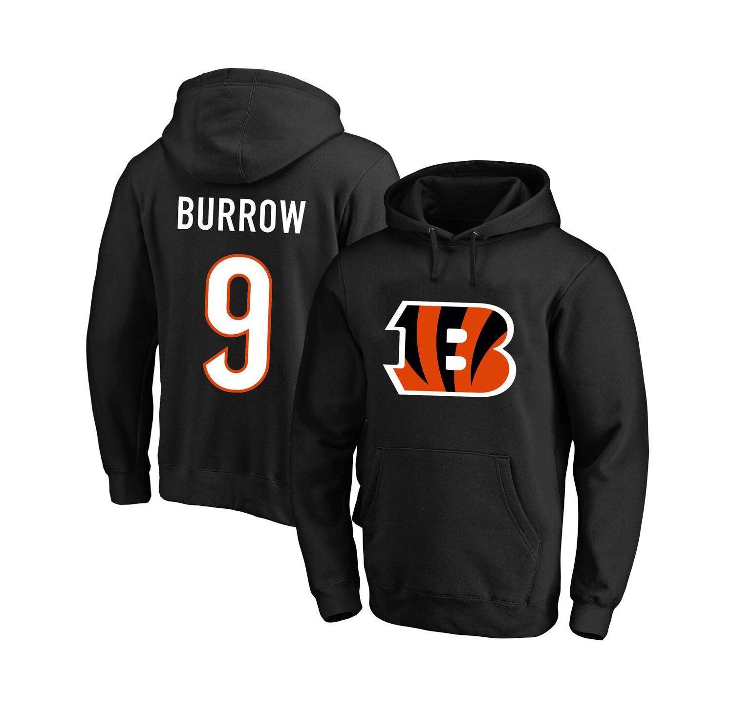 Men's Joe Burrow Black Cincinnati Bengals Big and Tall Fleece Name and Number Pullover Hoodie