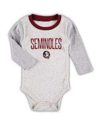 Infant Boys and Girls Heather Gray Florida State Seminoles Jie Jie Long Sleeve Bodysuit and Pants Set