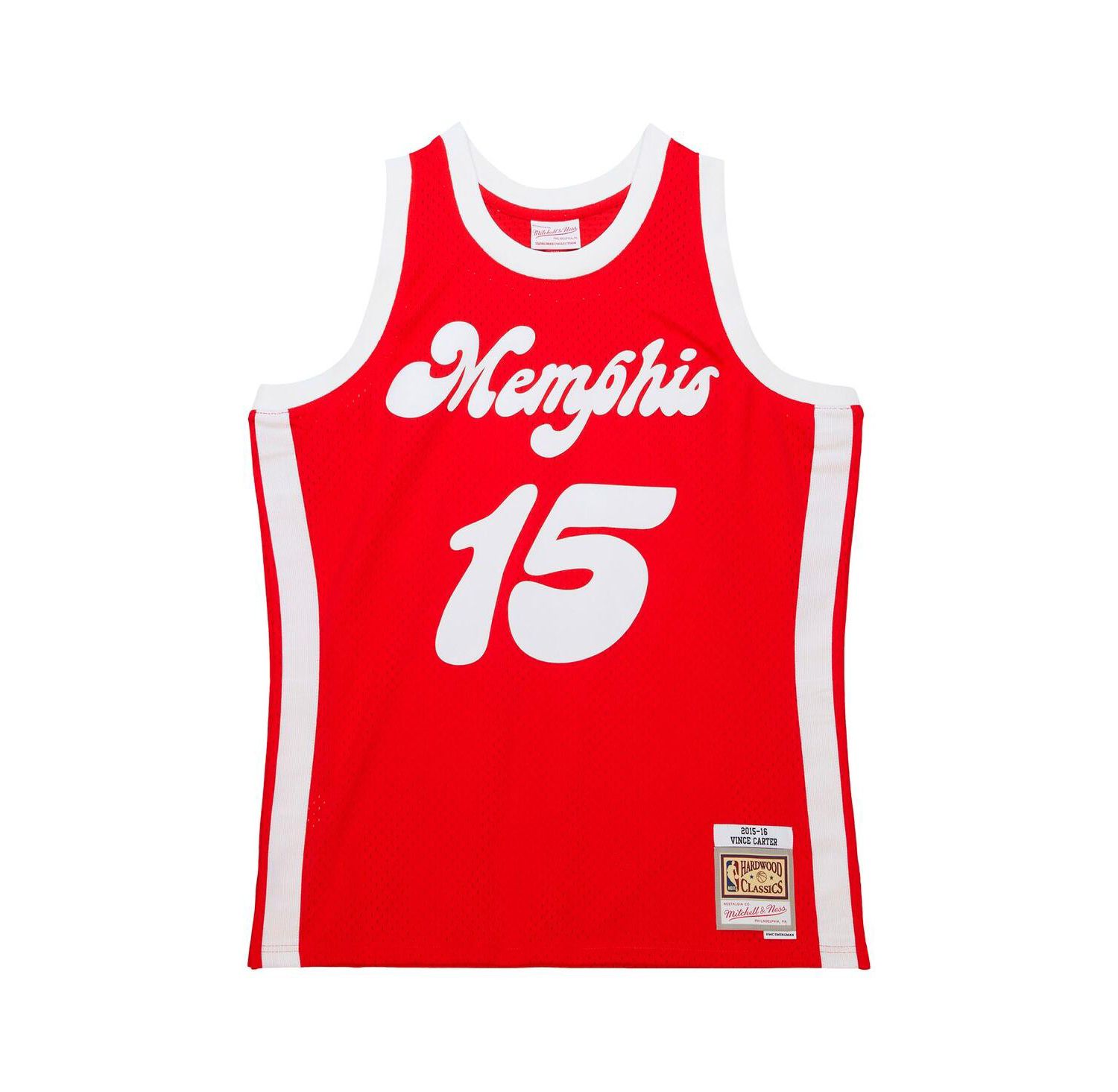 Men's Vince Carter Red Memphis Grizzlies Hardwood Classics Retro Name and Number T-shirt