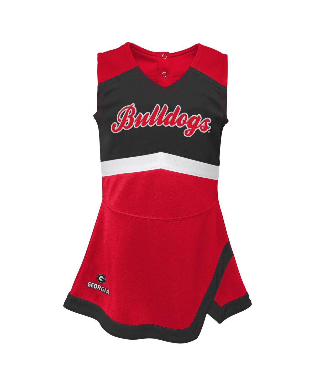 Girls Preschool Black Georgia Bulldogs Two-Piece Cheer Captain Jumper Dress and Bloomers Set - Black