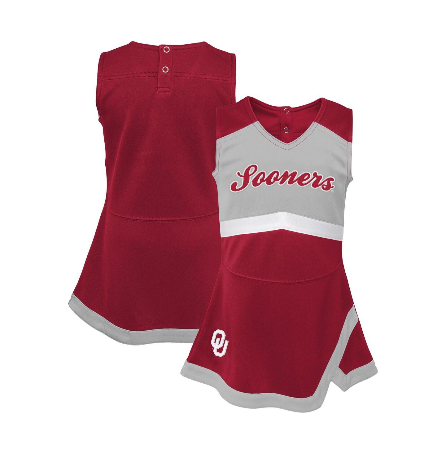 Платья Outerstuff Crimson, Gray Oklahoma Sooners Cheer Captain Jumper Dress для девочек — фото 1