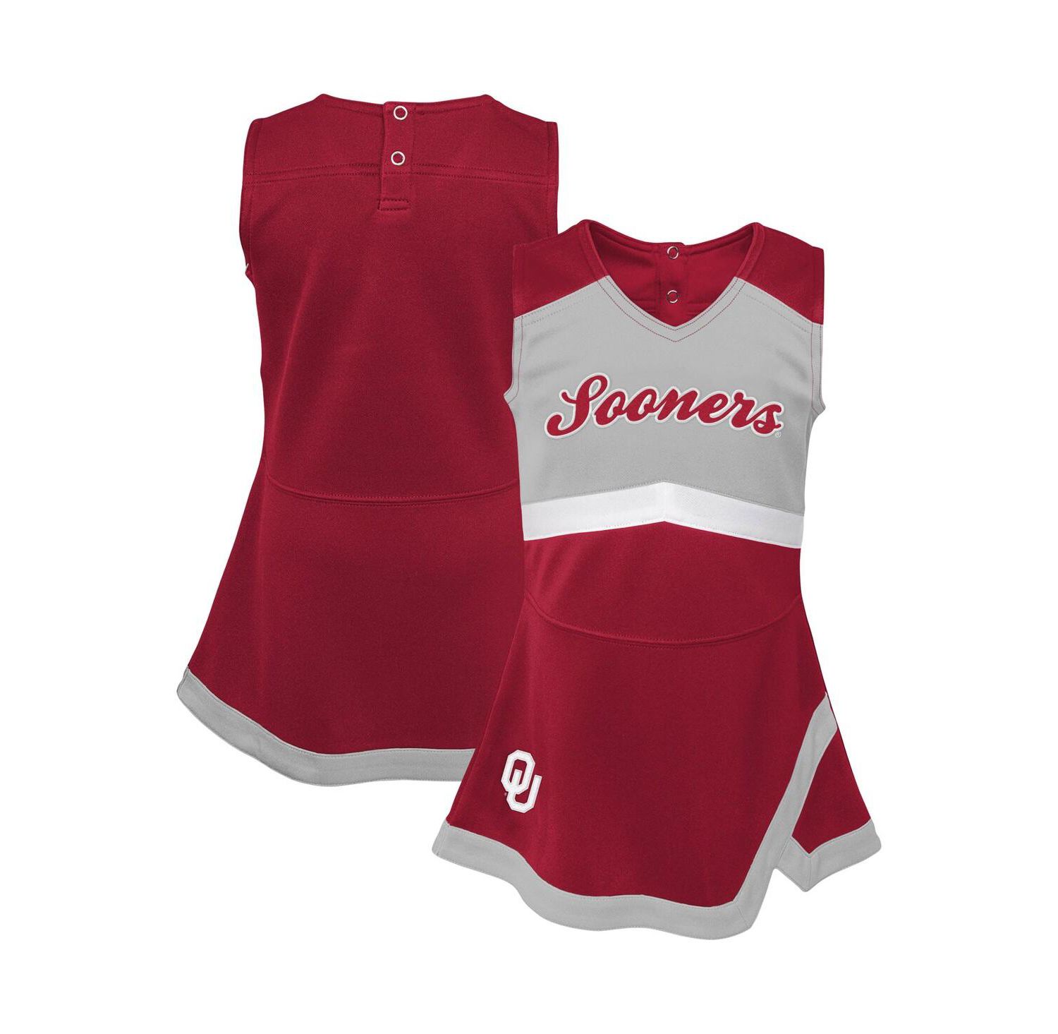 Big Girls Crimson, Gray Oklahoma Sooners Cheer Captain Jumper Dress