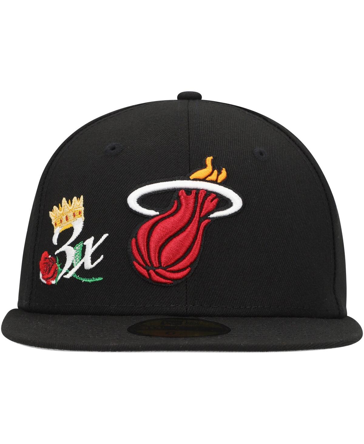 Men's New EraMiami Heat Crown Champs 59FIFTY Fitted Hat - Black