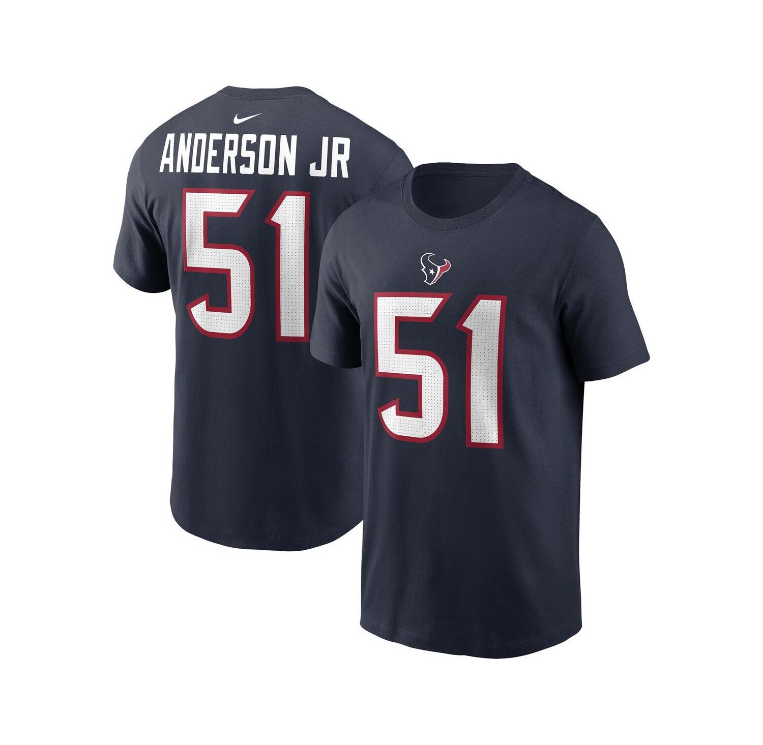 Men's Will Anderson Jr. Navy Houston Texans 2023 NFL Draft First Round Pick Player Name and Number T-shirt