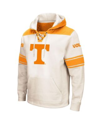 Men's Cream Tennessee Volunteers Big and Tall Hockey Lace-Up Pullover Hoodie