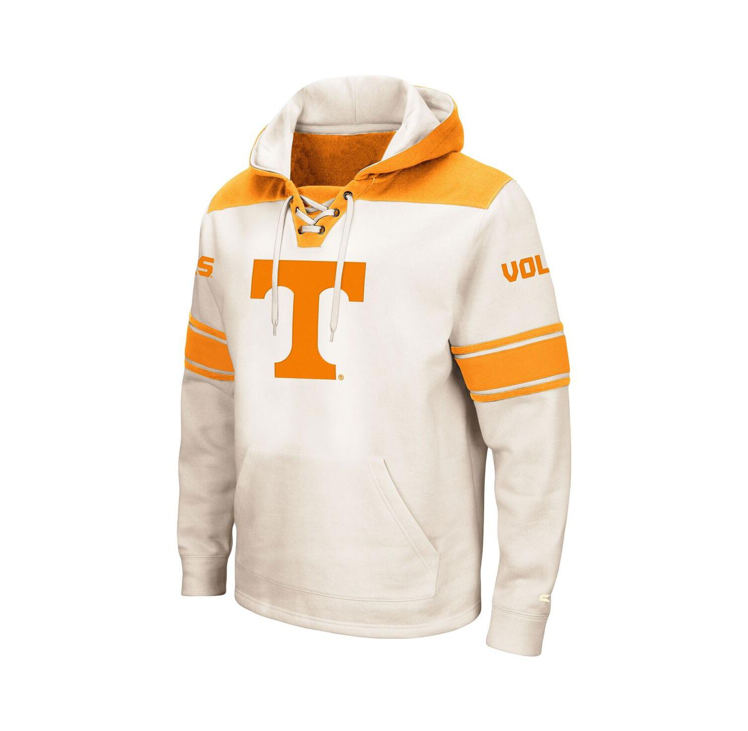 Men's Cream Tennessee Volunteers Big and Tall Hockey Lace-Up Pullover Hoodie