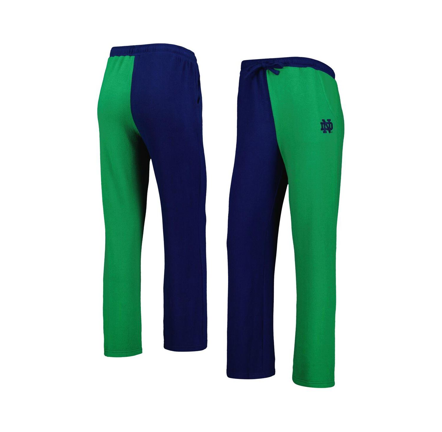Women's Navy, Green Notre Dame Fighting Irish Colorblock Cozy Tri-Blend Lounge Pants