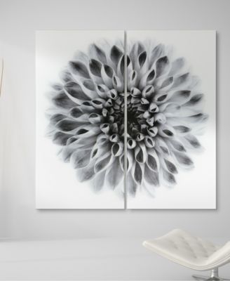 "Dahlia Ab" Frameless Free Floating Tempered Glass Panel Graphic Wall Art Set of 2, 72" x 36" x 0.2" Each