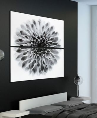 "Dahlia Ab" Frameless Free Floating Tempered Glass Panel Graphic Wall Art Set of 2, 72" x 36" x 0.2" Each