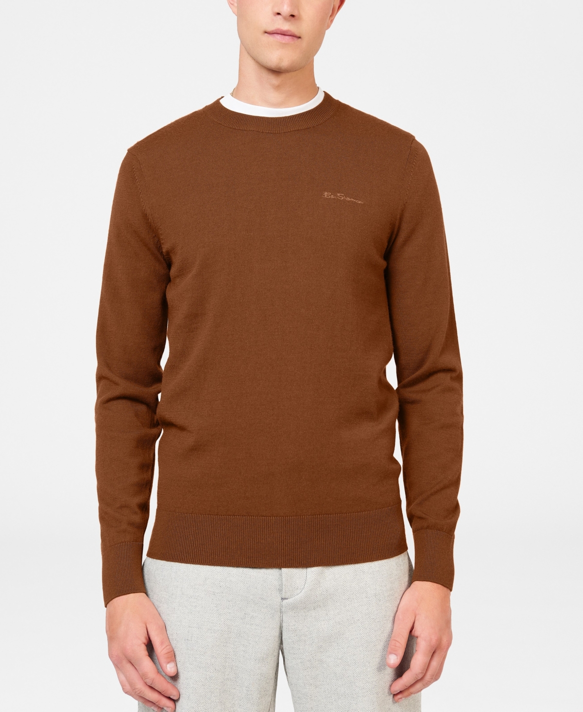 Men's Merino Crew Sweater - Utility Brown