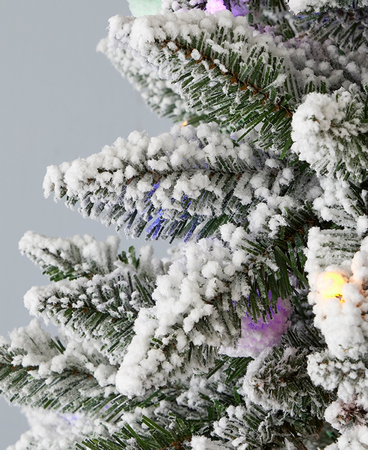 Seasonal Snow Kissed Pine 6.5' Pre-lit Flocked Pvc Full Tree With Metal Stand, 739 Tips, 350 Led Lights In White