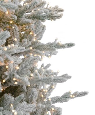 Dandan Flocked Pine 7.5' Flocked PE Mixed PVC Tree with Metal Base, 3936 Tips, 2200 Lights, EZ-Connect, Remote, Storage Bag