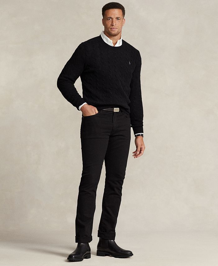 Polo Ralph Lauren Cable Crew-Neck Wool/Cashmere Blend Sweater - Macy's