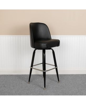 1-Piece Barstool, Metal Frame, Swivel Bucket Seat with High Backrest, Modern Design, Bar Stool