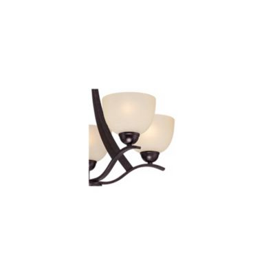 Bronze 5-Light Indian Scavo Glass 23" Wide Rustic Scrolling Arms Fixture Pendant Chandelier