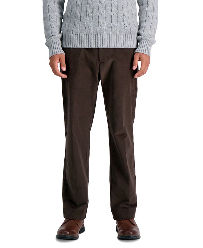 Haggar Classic Fit – Pantaloni Uomo In Velluto A Coste Stretch, Grigio Scuro, Taglia 40W X 31L - 6