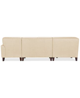 CLOSEOUT! Ashlinn 120" 4-Pc. Pastel Leather Sectional, Created for Macy's