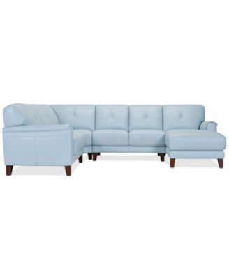 CLOSEOUT! Ashlinn 120" 4-Pc. Pastel Leather Sectional, Created for Macy's