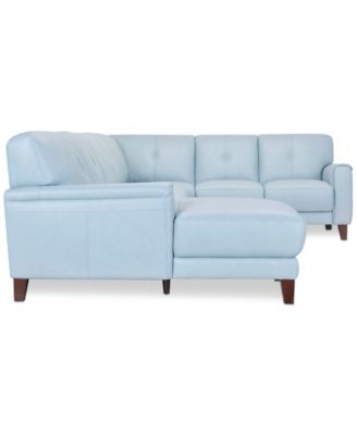 CLOSEOUT! Ashlinn 144" 5-Pc. Pastel Leather Sectional, Created for Macy's