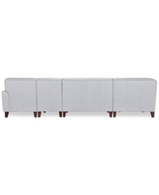 CLOSEOUT! Ashlinn 144" 5-Pc. Pastel Leather Sectional, Created for Macy's