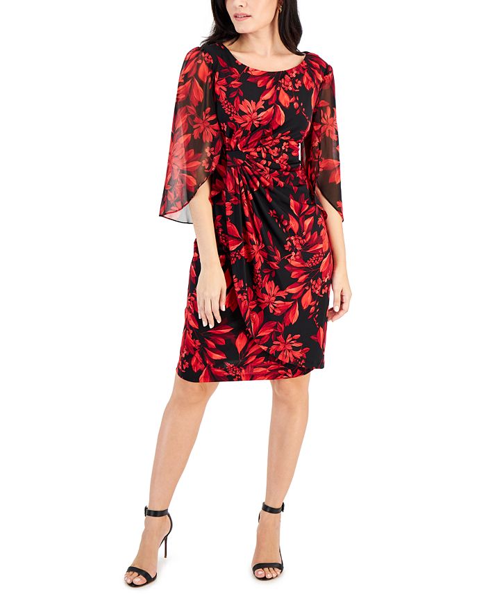 CONNECTED PETITE - Black & White Sheath Dress