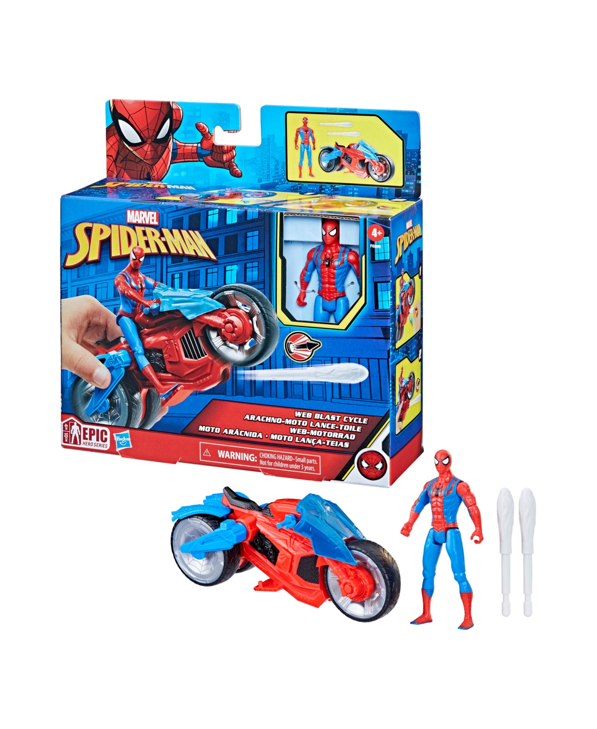 Marvel Spider-man Epic Hero Series Web Blast Cycle And Action Figure In No Color