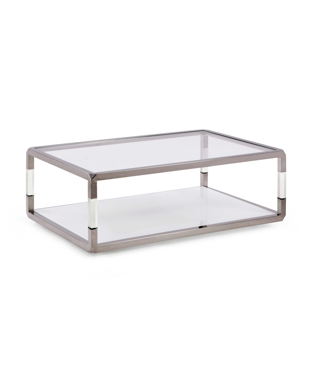 Macy's Jasper 48" Glass Coffee Table In Clear Glass,acrylic And Pss