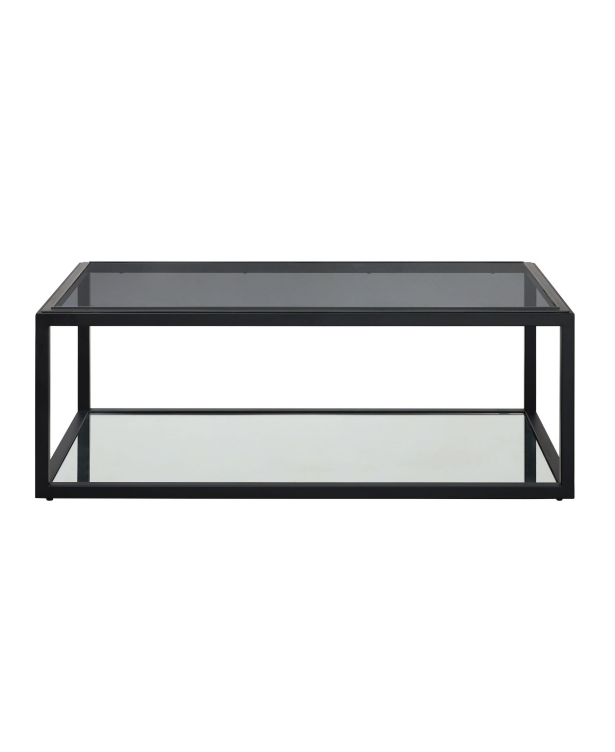 Macy's Ellis 48" Glass And Metal Coffee Table In Black Ink