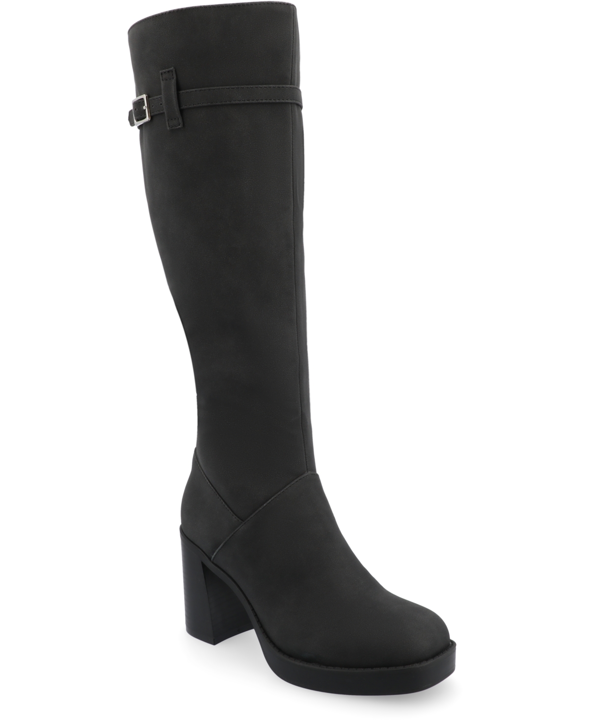 Shop Journee Collection Women's Letice Tru Comfort Foam Wide Width Regular Calf Platform Square Toe Boots In Black