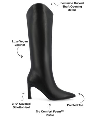 Women's Rehela Pointed Toe Stiletto Knee High Dress Boots