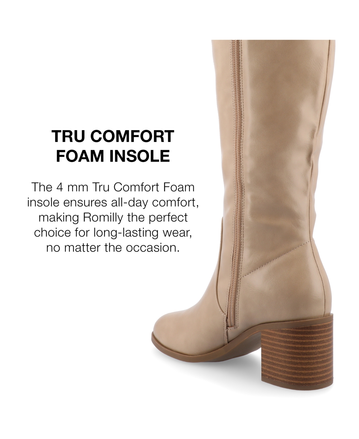 Journee Collection Women's Romilly Wide Width Wide Calf Round Toe Block Heel Knee High Boots